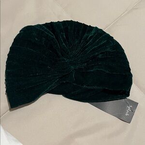 Splash Dark Green Velvet turban Hat